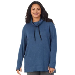 Ultra Cozy Long Sleeve Cowl Neck Tunic PLUS