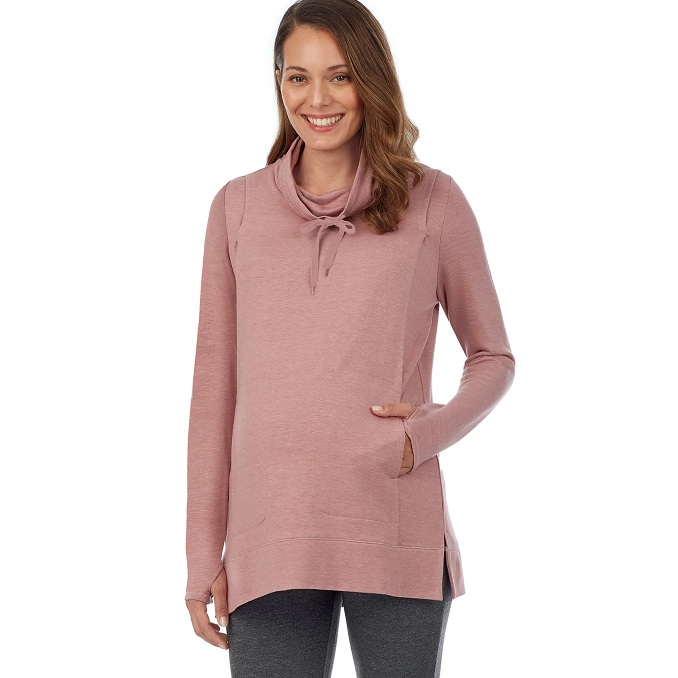 Ultra Cozy Maternity Long Sleeve Funnel Neck Tunic