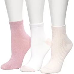Vertical Texture Anklet Sock 3 Pack