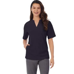 Womens Scrub Split Neck Top