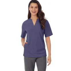 Womens Scrub Split Neck Top