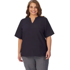 Womens Scrub Split Neck Top PLUS