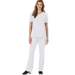 Womens Scrub V-Neck Top with Chest Pocket PETITE