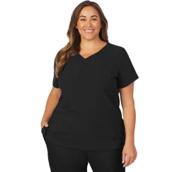 Womens Scrub V-Neck Top with Chest Pocket PLUS