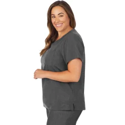 Womens Scrub V-Neck Top with Chest Pocket PLUS