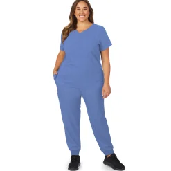 Womens Scrub V-Neck Top with Chest Pocket PLUS