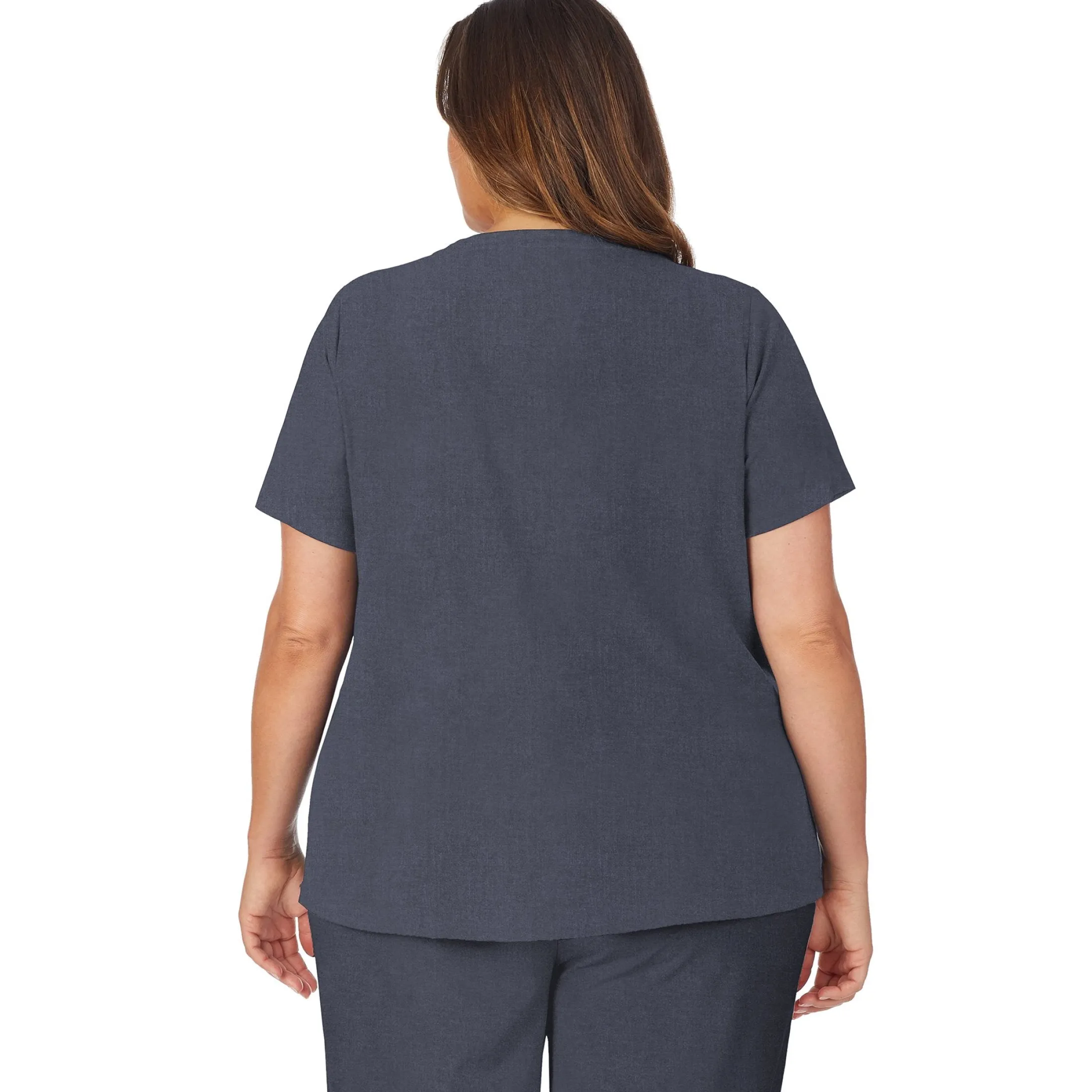 Womens Scrub V-Neck Top with Side Pockets PLUS