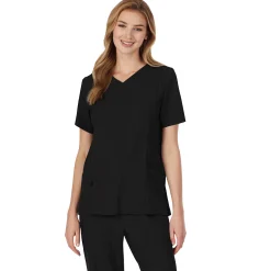 Womens Scrub V-Neck Top with Side Pockets PETITE