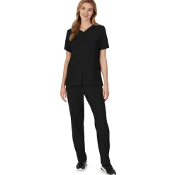 Womens Scrub V-Neck Top with Side Pockets PETITE