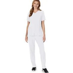 Womens Scrub V-Neck Top with Side Pockets PETITE