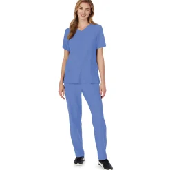 Womens Scrub V-Neck Top with Side Pockets PETITE