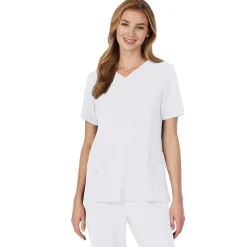 Womens Scrub V-Neck Top with Side Pockets