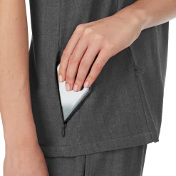 Womens Scrub V-Neck Top with Side Pockets
