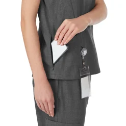 Womens Scrub V-Neck Top with Side Pockets