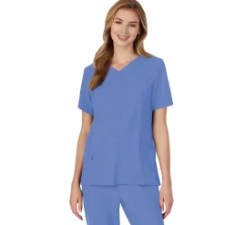 Womens Scrub V-Neck Top with Side Pockets