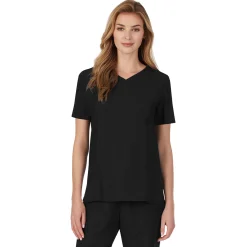 Womens Scrub V-Neck Top with Chest Pocket