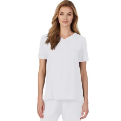 Womens Scrub V-Neck Top with Chest Pocket
