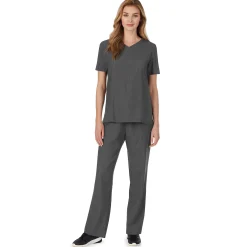 Womens Scrub V-Neck Top with Chest Pocket