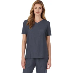 Womens Scrub V-Neck Top with Chest Pocket